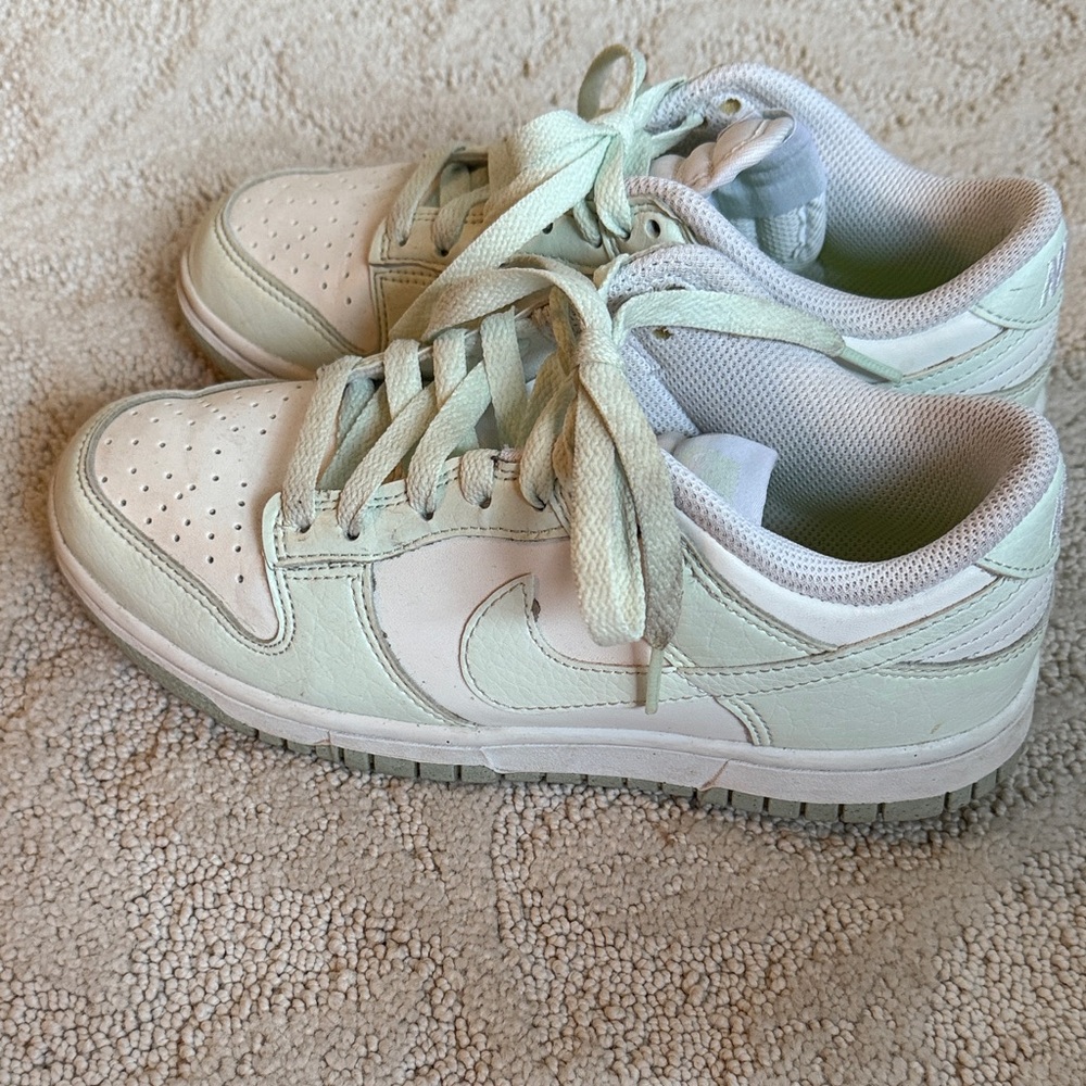 Nike Women’s Dunk Mint Green & White Low-Top Sneakers
